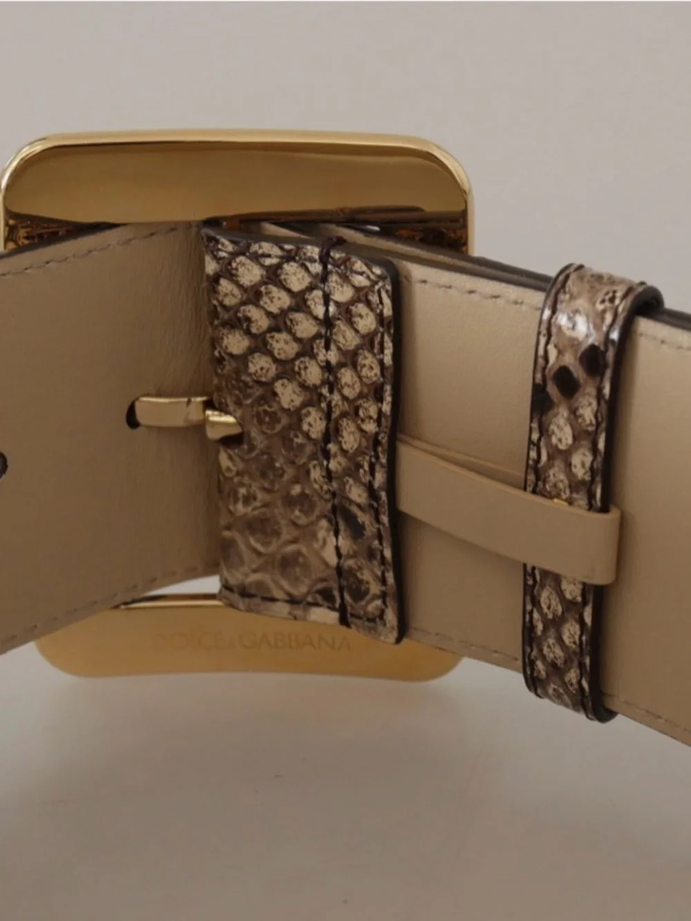 Dolce & Gabbana Exclusive Exotic Wide Waist Python Leather Belt 65cm